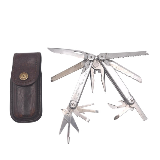 Leatherman Wave 1st Gen PAT PEND + Lederen Hoes – Grade B