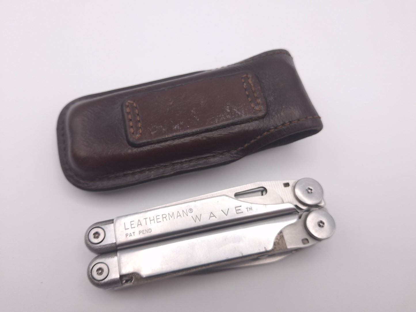 Leatherman Wave 1st Gen PAT PEND + Lederen Hoes – Grade B