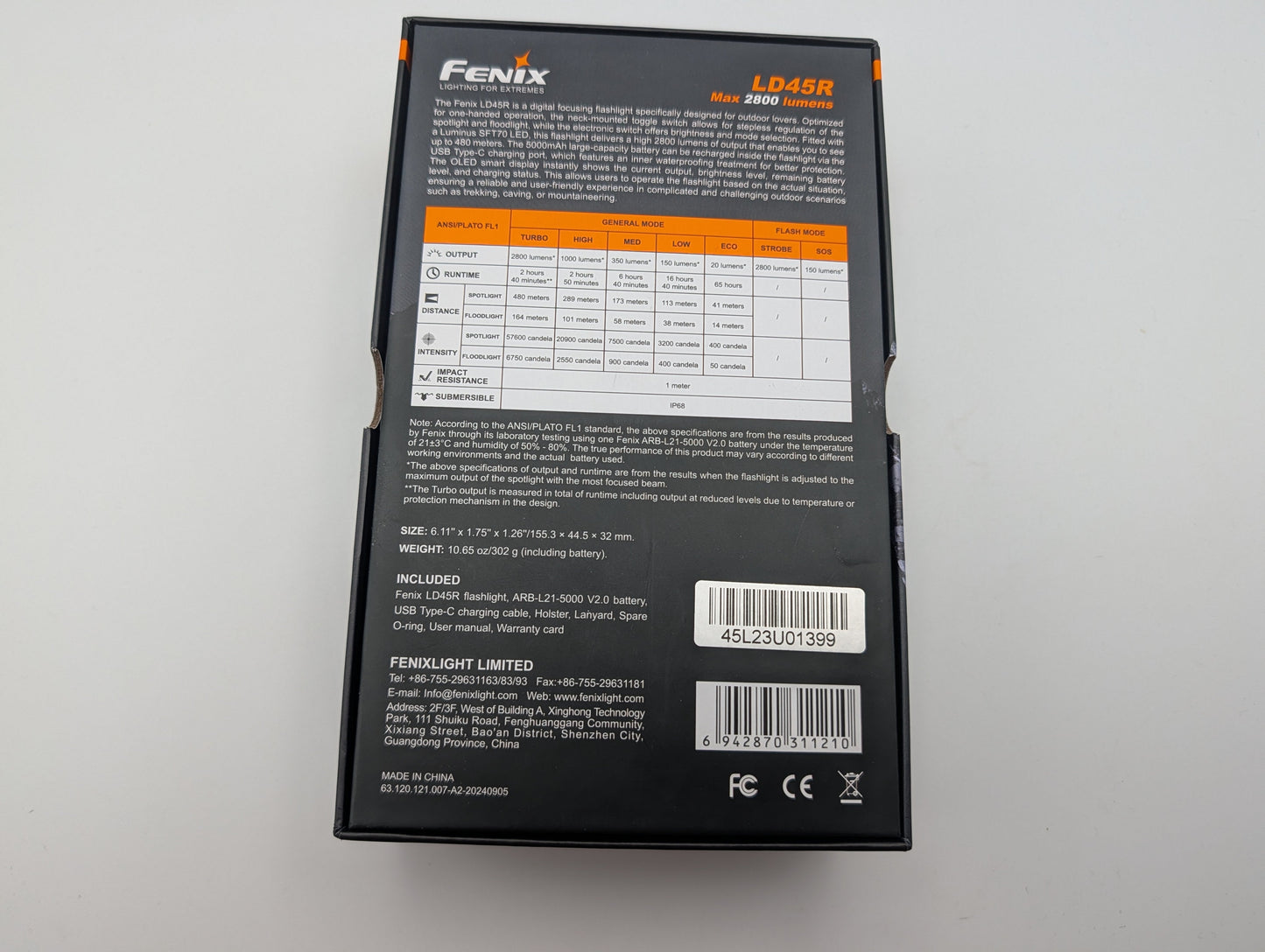 Fenix LD45R Digital Focusing 2800 Lumen – Grade A