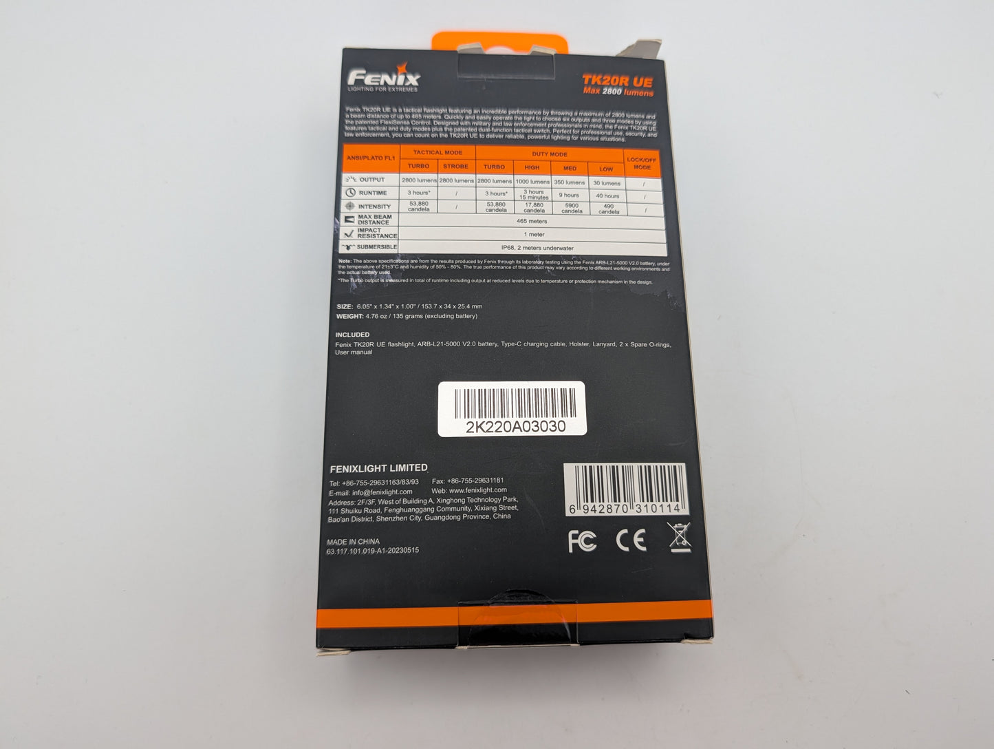 Fenix TK20R UE Tropic Tactical 2800 Lumen – Grade A