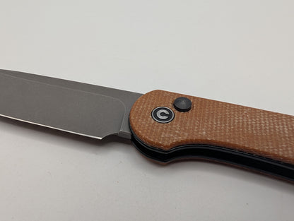 Civivi Elementum Button Lock Brown Micarta – Grade B