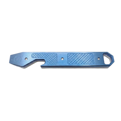 Oz Machine Company Pocket Pry 1 Raw Titanium / Royal Blue – Grade A