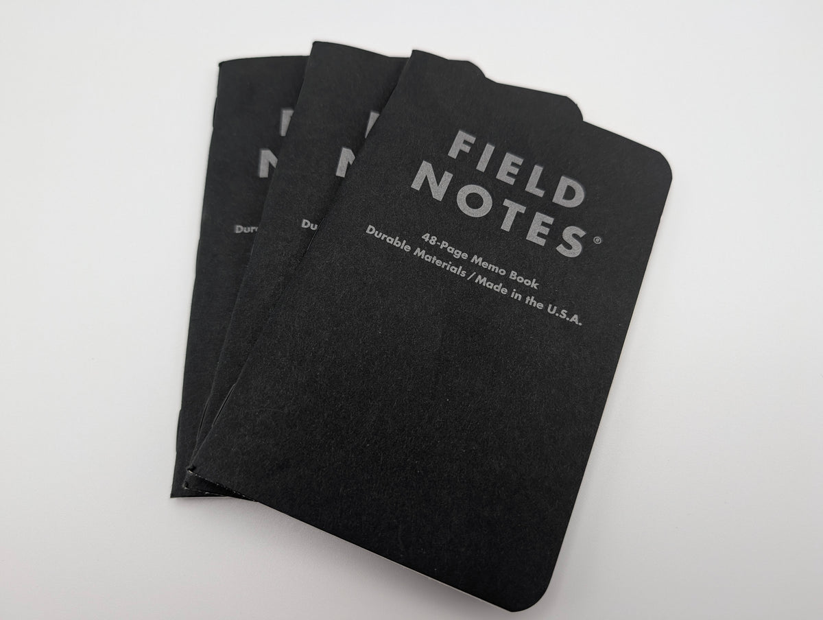 Field Notes Pitch Black Memo Book 3-Pack – Grade A